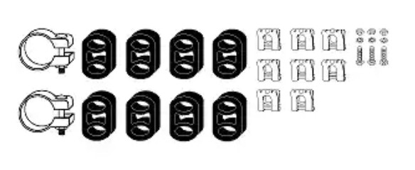 VEGAZ Monteringssett, eksosanlegg OA-182 VEGAZ OA-182 Monteringssett, eksosanlegg VAUXHALL Astra Mk4 (G) CC (T98) 1.7 TD (F08, F48) 68 hk 1999