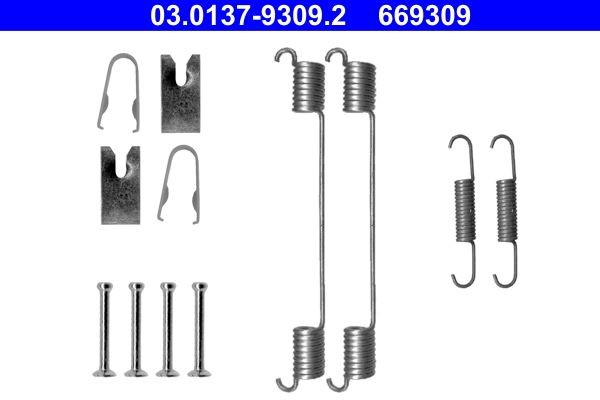 ATE Kit accessori, Ganasce freno 03.0137-9309.2 03.0137-9309.2 Kit di accessori per ganasce freno ATE PEUGEOT PARTNER costo