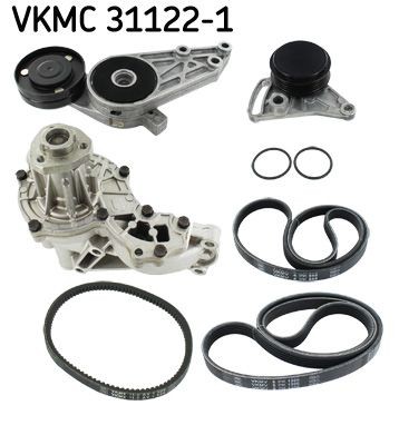 SKF Bomba de água + kit da correia de distribuição VKMC 31122-1 Kit de correias trapezoidais estriadas Volkswagen 3B5 VKMC 31122-1 SKF