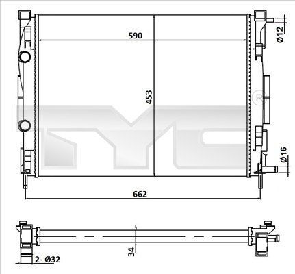 TYC Radiators, Motora dzesēšanas sistēma 728-0054 TYC 728-0054 Radiators, Motora dzesēšanas sistēma