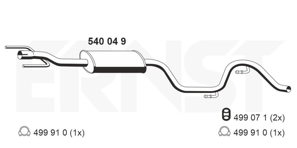 ERNST Uitlaat middendemper 540049 540049 Uitlaat middendemper ALFA ROMEO GT ERNST