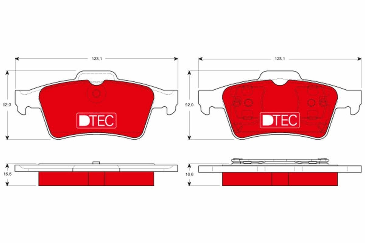 Bromsbelägg TRW GDB1469DTE TRW DTEC COTEC GDB1469DTE: Bromsklossar Renault VEL SATIS 2019