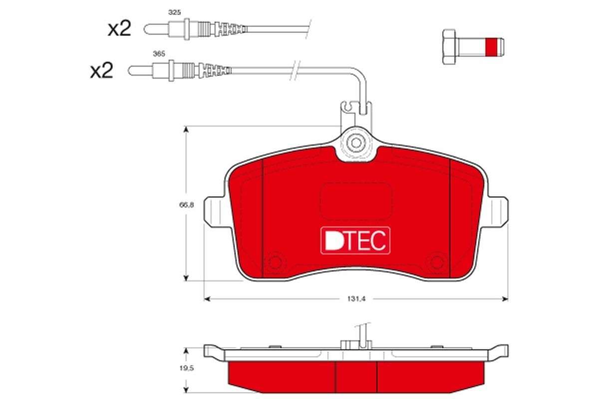 TRW Bremseklosser GDB1594DTE TRW GDB1594DTE Bremsebelegg Peugeot 407 SW originale pris