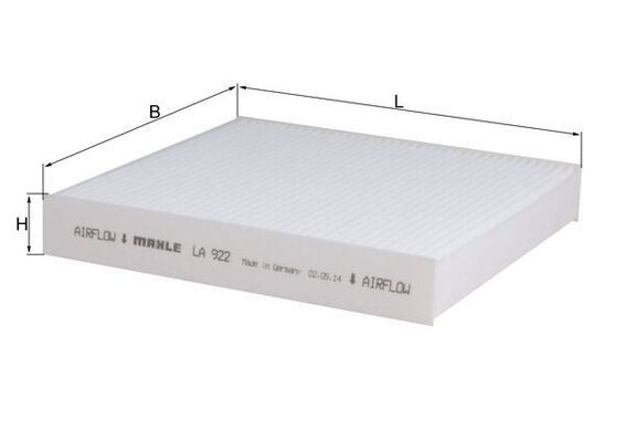 Pollen filter MAHLE LA 922 MAHLE LA 922 FIAT 500 2010 pollen filter price