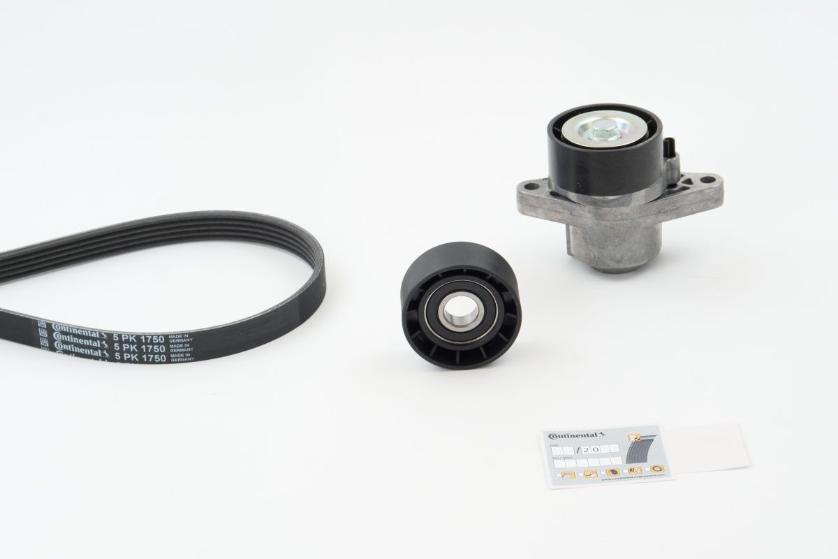 CONTITECH Ozubený klinový remeň - Sada 5PK1750K1 Sada klinového rebrovaného remena CONTITECH Renault KANGOO 5PK1750K1