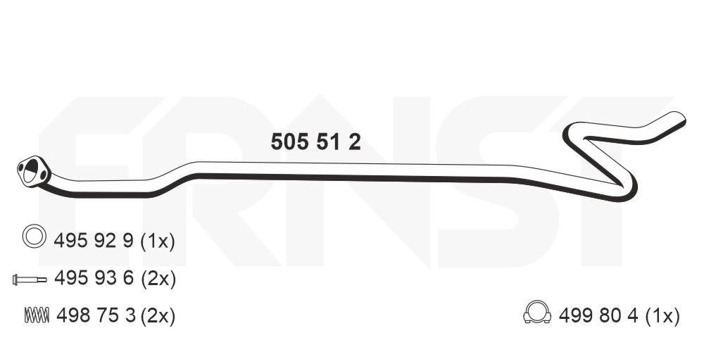 ERNST Tubo gas scarico 505512 505512 Tubo gas scarico ERNST PEUGEOT 208 costo