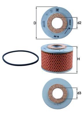 MAHLE Filtre à huile OX 16D Ford USA EDGE Filtres à huile MAHLE OX 16D