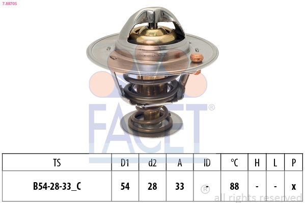 FACET Termostaat, Jahutusvedelik 7.8870S 7.8870S Termostaat FACET HYUNDAI COUPE
