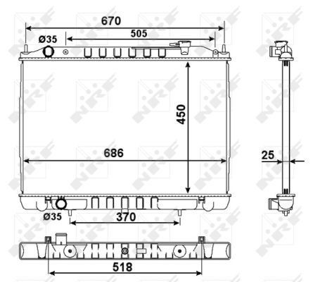 NRF Radiateur 58418 Nissan URVAN Radiator NRF 58418
