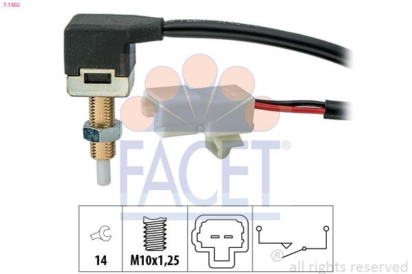 FACET Spínač ovládania spojky (pre tempomat) 7.1302 FACET 7.1302 Spínač ovládania spojky Kia Sportage K00 cena