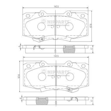 NIPPARTS Bromsbelägg N3602147 MERCEDES-BENZ bromskloss NIPPARTS N3602147