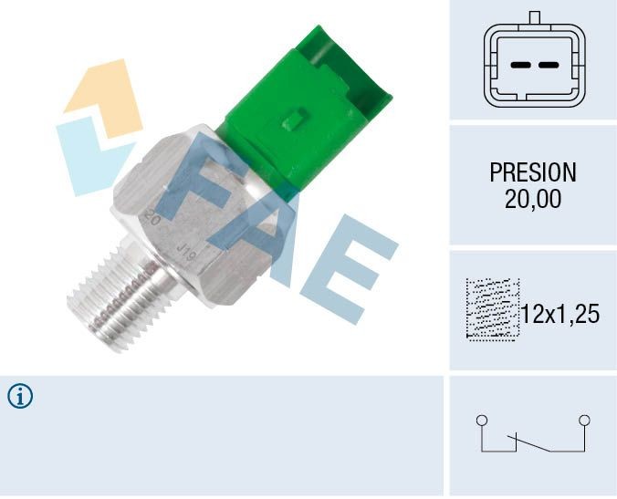 FAE Interruptor de presão de óleo da direcção assistida 18502 FAE 18502 Interruptor de pressão do óleo Mercedes-Benz Classe G originais