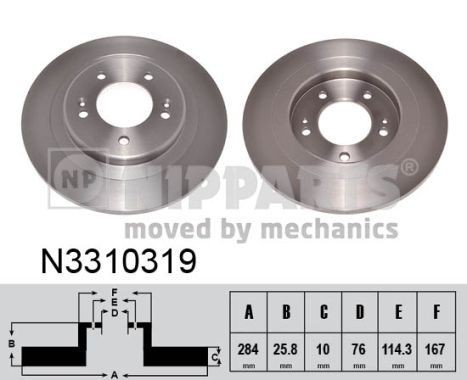 NIPPARTS Disco freno N3310319 N3310319 Dischi freno NIPPARTS HYUNDAI GRANDEUR costo