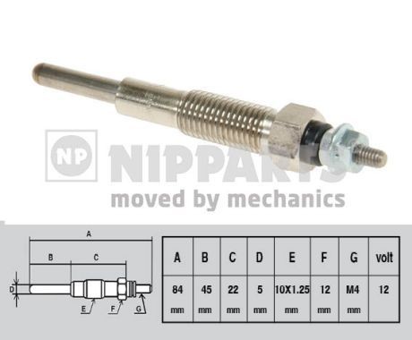NIPPARTS Gloeibougie J5713005 J5713005 Gloeibougies voor diesel HONDA ACCORD NIPPARTS