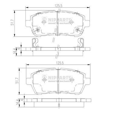 NIPPARTS Brake pad set N3606022 N3606022 NIPPARTS brake pads for SUZUKI VITARA