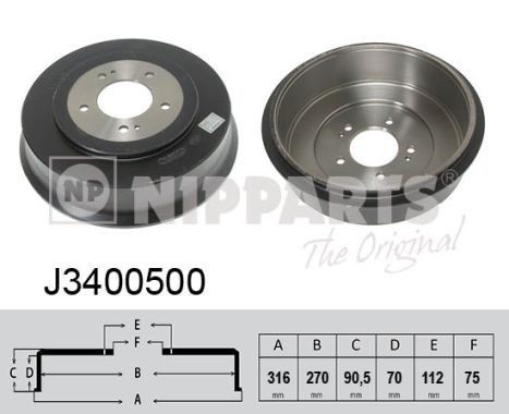 NIPPARTS Bremstrommel J3400500 Bremstrommeln NIPPARTS MODUS J3400500 günstig