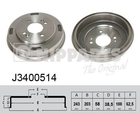 NIPPARTS Brake drum J3400514 HYUNDAI NIPPARTS brake drum J3400514