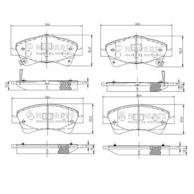 NIPPARTS Bremseklosser N3602133 Bremsekloss NIPPARTS Peugeot 306 N3602133
