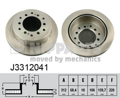 NIPPARTS Remschijf J3312041 Remschijven set NIPPARTS RAV 4 J3312041 goedkoop