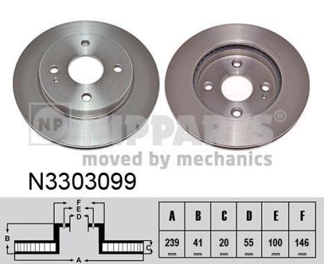 NIPPARTS Brake disc N3303099 N3303099 NIPPARTS brake discs for MAZDA MX-5