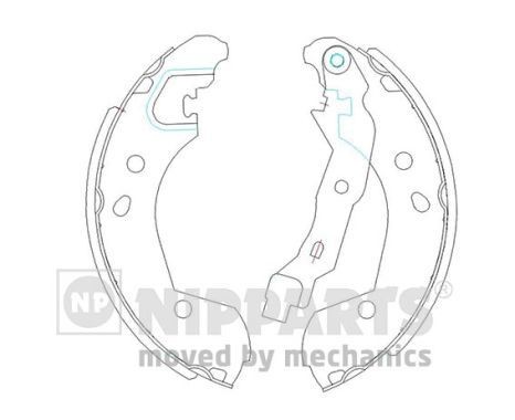 NIPPARTS Remmenset, trommelrem J3501055 Remschijf, trommelrem NIPPARTS TOYOTA J3501055