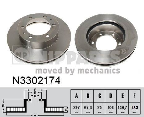 NIPPARTS Remschijf N3302174 Toyota RAV 4 Remschijf NIPPARTS N3302174