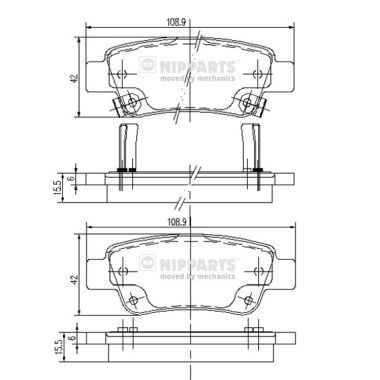 NIPPARTS Bromsbelägg N3614019 N3614019 NIPPARTS bromsbelägg HONDA CIVIC