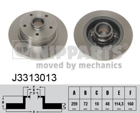 NIPPARTS Disco freno J3313013 NIPPARTS J3313013 Dischi dei freni MAZDA 626 III SW (GV) originali prezzo