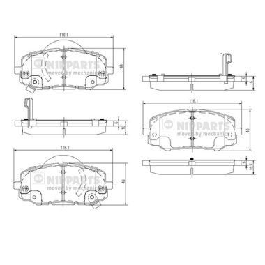 NIPPARTS Bromsbelägg N3600552 N3600552 NIPPARTS bromsbelägg HYUNDAI ATOS