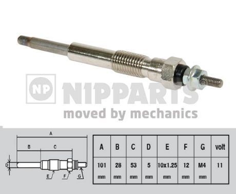 NIPPARTS Gloeibougie J5712016 J5712016 Gloeibougies HONDA ACCORD NIPPARTS