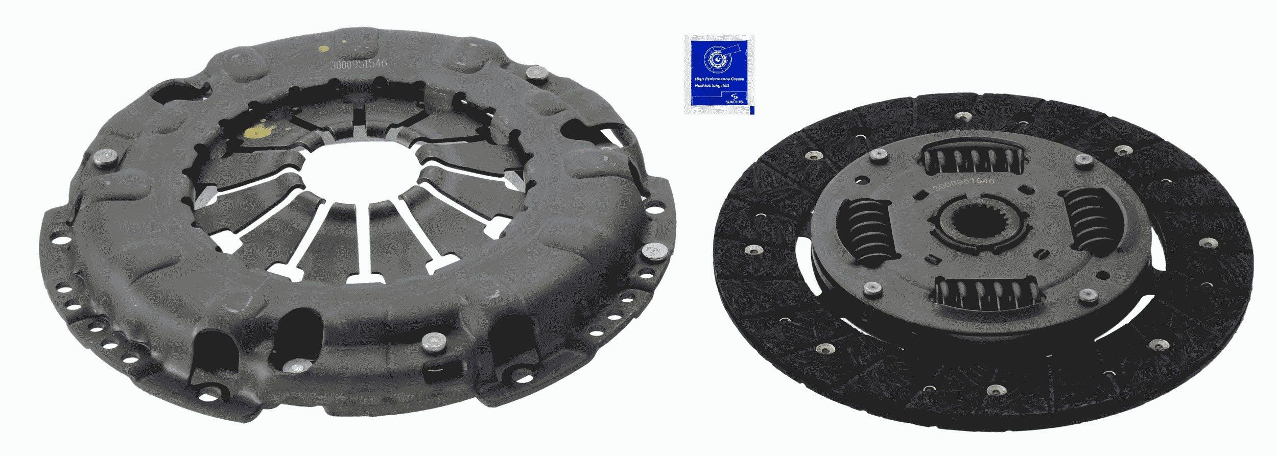 SACHS Kit de embraiagem 3000 951 546 SACHS 3000 951 546 Kit de embraiagem FIAT 500 Hatchback (312) 0.9 (312AXP1A) 60 cv 2016