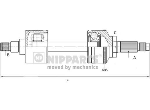 NIPPARTS Hnací hriadeľ N2814001 Hnací hriadeľ NIPPARTS Skoda KAROQ N2814001