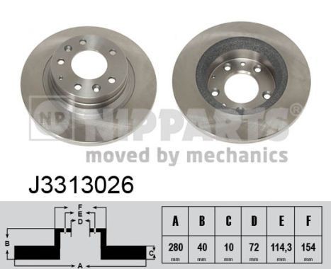 NIPPARTS Remschijf J3313026 Opel OMEGA Remschijven set NIPPARTS J3313026