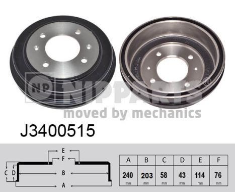 NIPPARTS Brake drum J3400515 HYUNDAI NIPPARTS brake drums J3400515