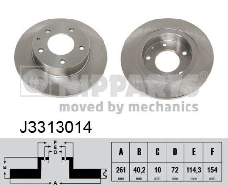 NIPPARTS Brake disc J3313014 Mazda MX-5 NIPPARTS brake discs J3313014