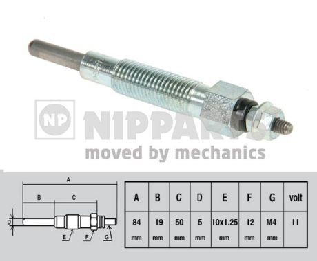 NIPPARTS Bujía de precalentamiento J5711012 NIPPARTS Calentador diésel J5711012 experiencia