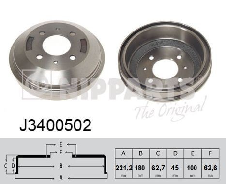 NIPPARTS Bremstrommel J3400502 J3400502 Bremstrommeln RENAULT MODUS NIPPARTS kaufen
