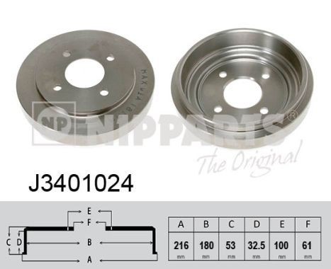 NIPPARTS Bremsetromle J3401024 Bremsetromler NIPPARTS CABSTAR E J3401024 billig