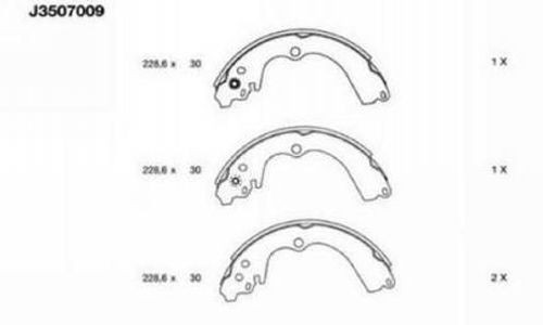 NIPPARTS Kit ganasce freni J3507009 J3507009 costo Ganasce freno SUBARU TREZIA NIPPARTS