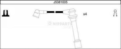 NIPPARTS Bougiekabels J5381005 J5381005 Bougiekabel NIPPARTS HONDA JAZZ