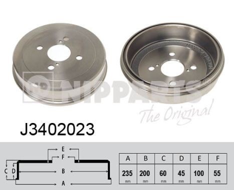 NIPPARTS Tambour de frein J3402023 Toyota DYNA Tambour de frein NIPPARTS J3402023