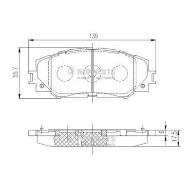 NIPPARTS Pastilhas de travão J3602120 Pastilha de travão CITROËN NIPPARTS J3602120