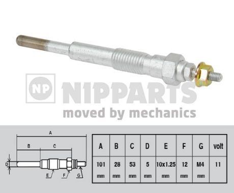 NIPPARTS Bujía de precalentamiento J5716001 NIPPARTS Bujías de precalentamiento J5716001 evaluación