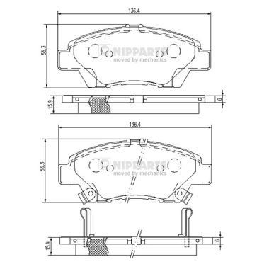 NIPPARTS Remblokken N3604068 NIPPARTS N3604068 Remblokset Accord Hatchback originele prijs