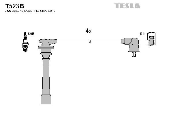 Jogo de cabos de ignição TESLA T523B TESLA T523B Jogo de cabos de ignição KIA RIO 2002