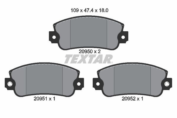 TEXTAR Pastilhas de travão 2095006 TEXTAR 2095006 Jogo de pastilhas para travão de disco Seat Ibiza 021A originais preço