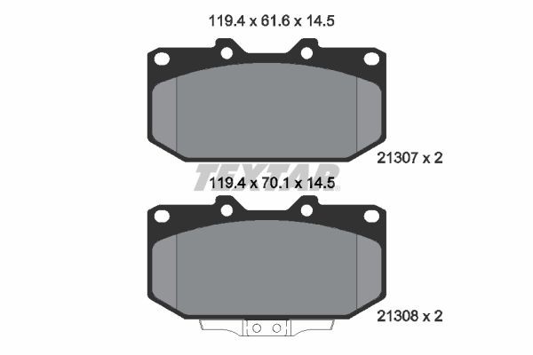 TEXTAR Τακάκια φρένων 2130701 Αγωνιστικά τακάκια TEXTAR Toyota URBAN CRUISER 2130701