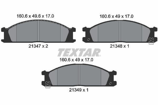 Bremseklosser TEXTAR 2134702 TEXTAR 2134702 Bremsebelegg NISSAN CABSTAR 2002