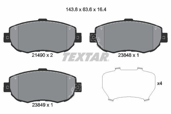 TEXTAR Brzdové doštičky/platničky 2149001 Brzdová platnička TEXTAR SC 2149001 lacné
