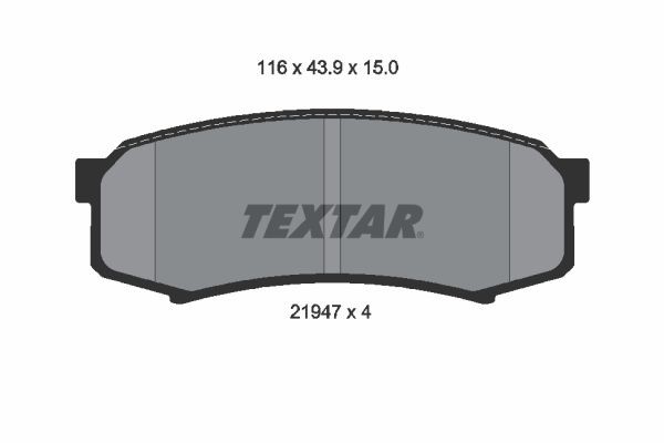 TEXTAR Pastilhas de travão 2194701 TEXTAR 2194701 Pastilhas de travão MITSUBISHI Pajero Sport II SUV (KH, KG) 2.5 DI-D 4WD (KG4W) 136 cv 2013